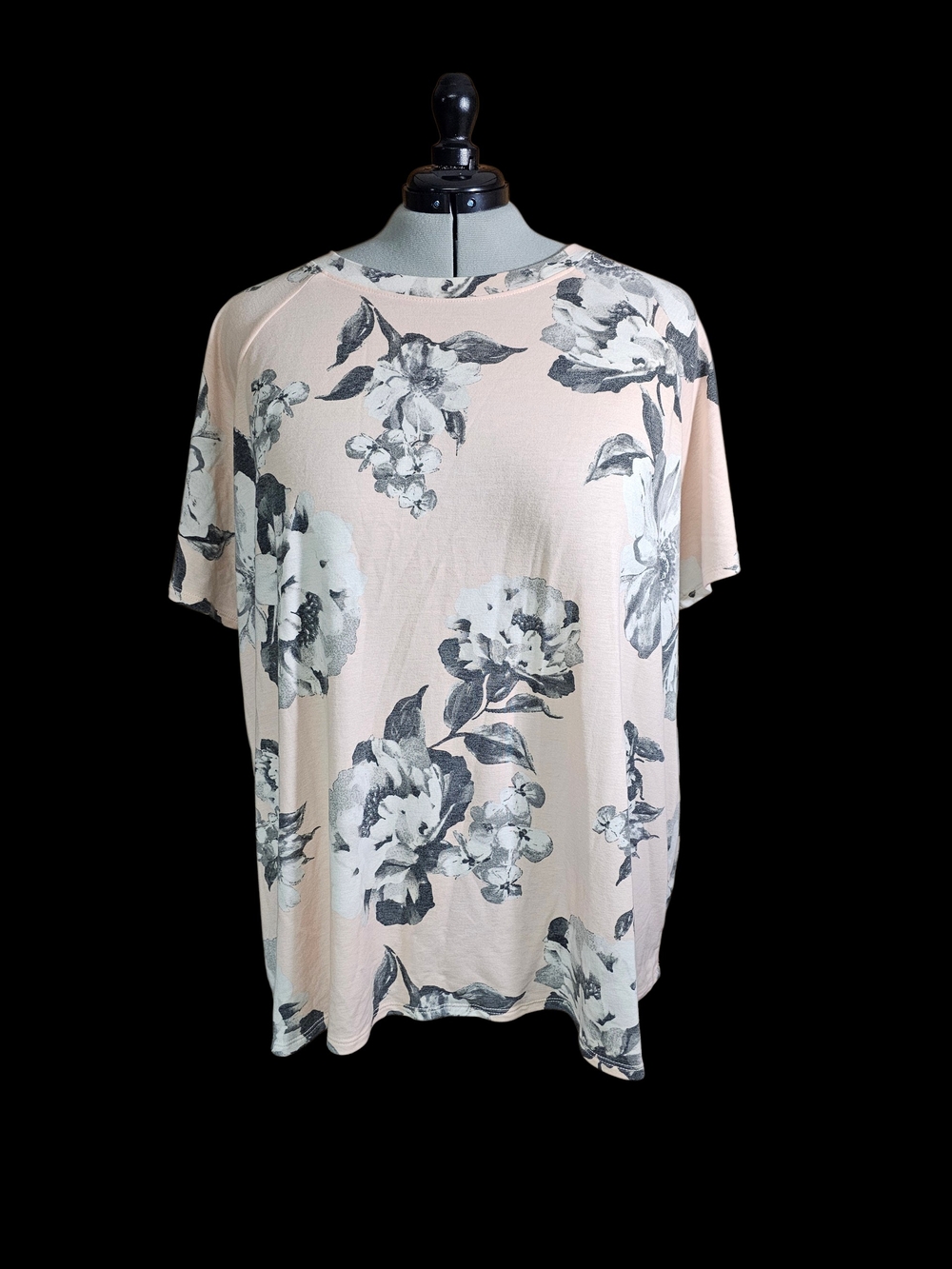 Avenue Floral Short-Sleeve Tee - Blush Pink & Gray